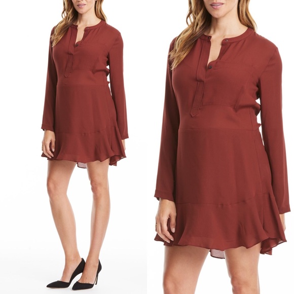 NWT Maternity-Friendly A.L.C. Burgundy Silk Dress - Picture 1 of 5